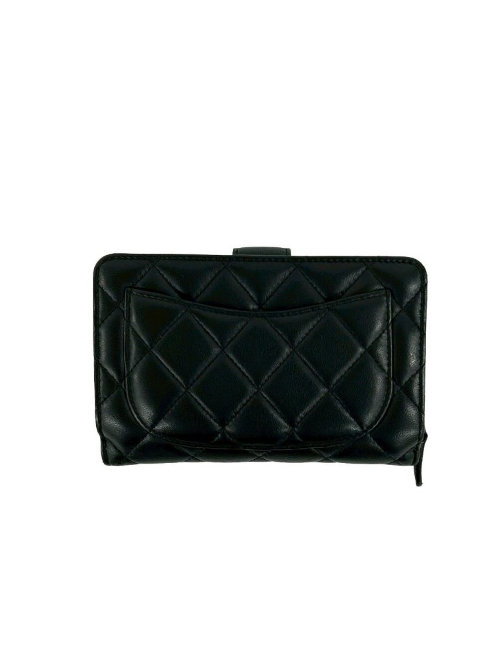 Chanel Card Seal Quilted CC Logo Lambskin Bifold Wallet Black - Picture 2 of 10